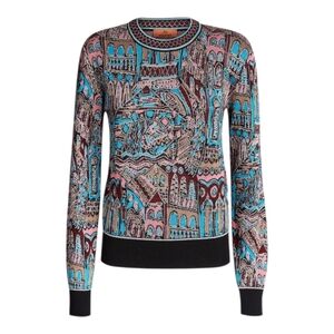 Missoni Crewneck pullover in wool and viscose with Venezia Motif Size Medium
